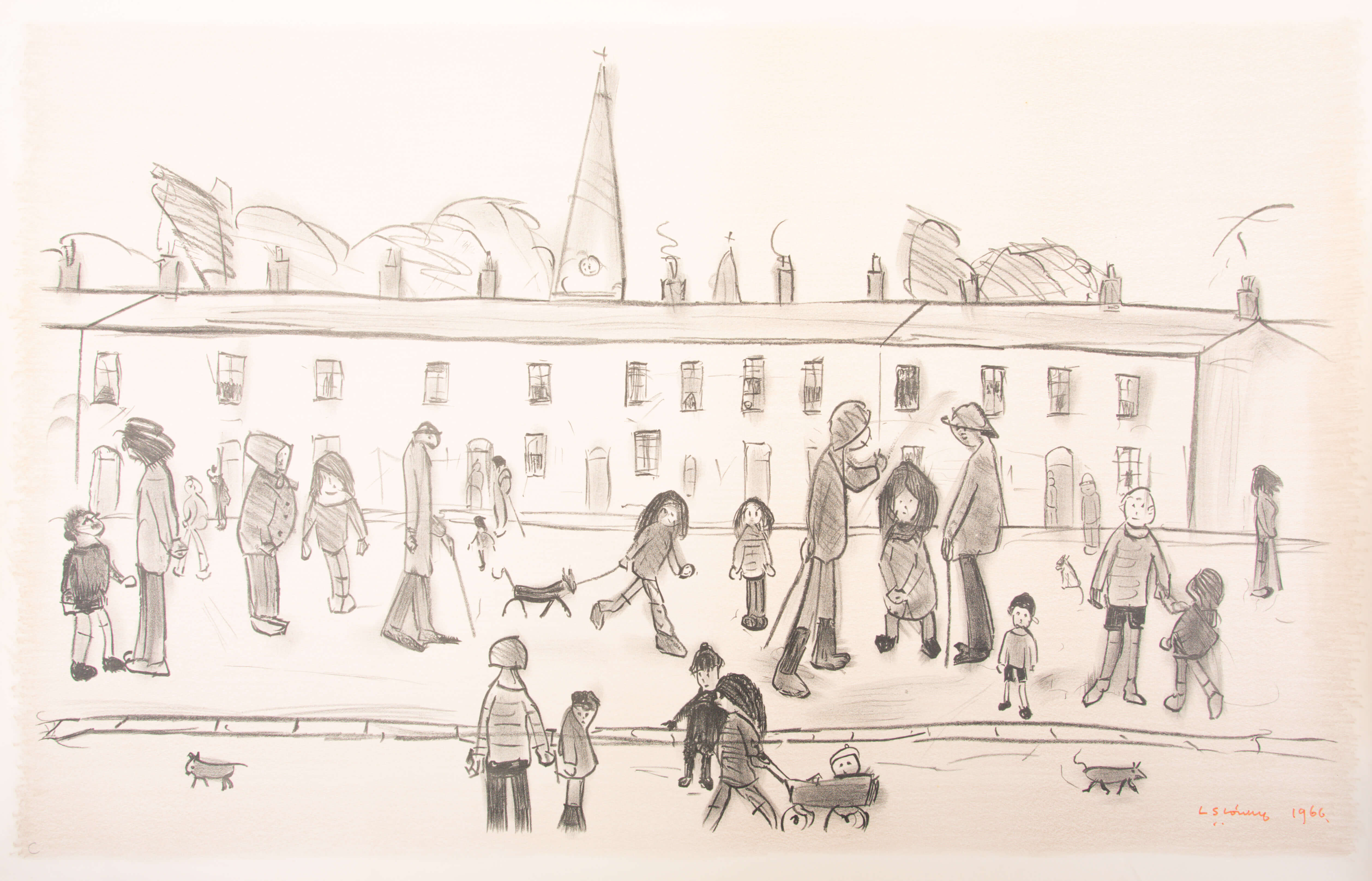 A street full of people by LS Lowry